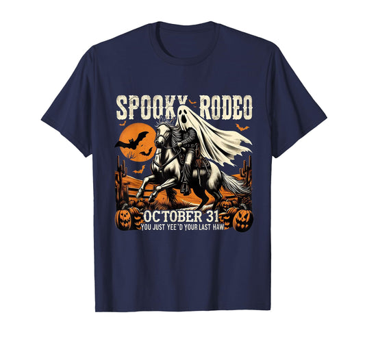 Ghost Cowboy Halloween Western Vintage Design T-Shirt