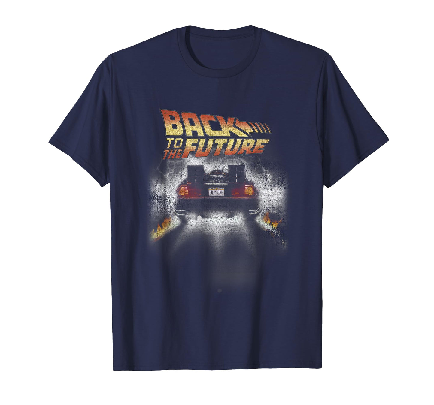 Back to The Future Vintage Delorean Peel Out Graphic T-Shirt T-Shirt