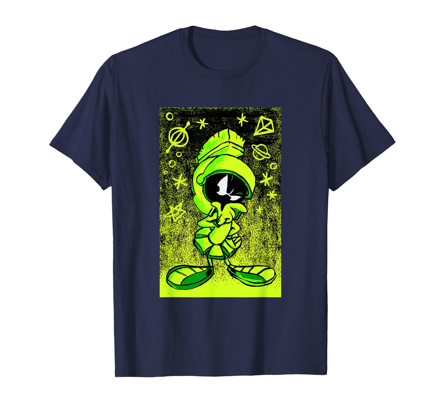 WB100 Looney Tunes Marvin The Martian Etching Portrait T-Shirt