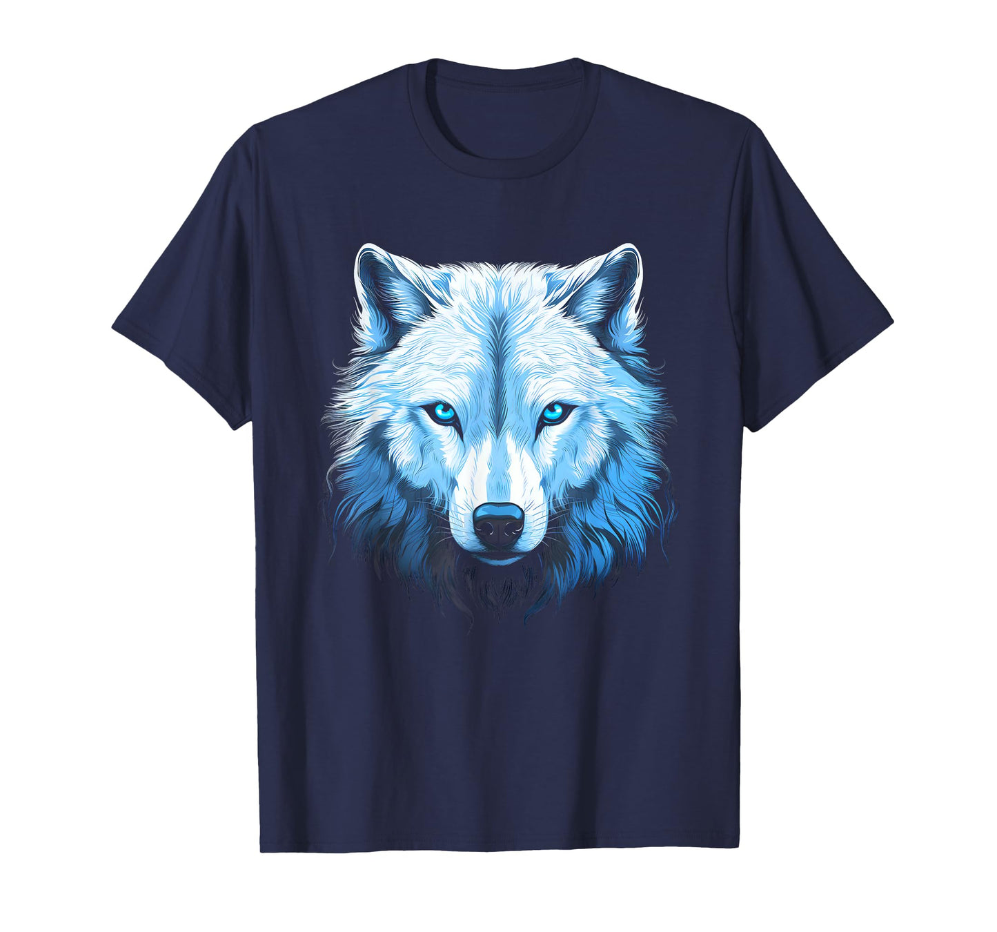 Arctic Wolf Face Wolves Art Motif T-Shirt
