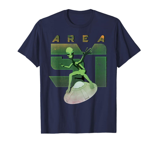 Alien Area 51 Shirt UFO Green Man Flying Saucer Space T-Shirt