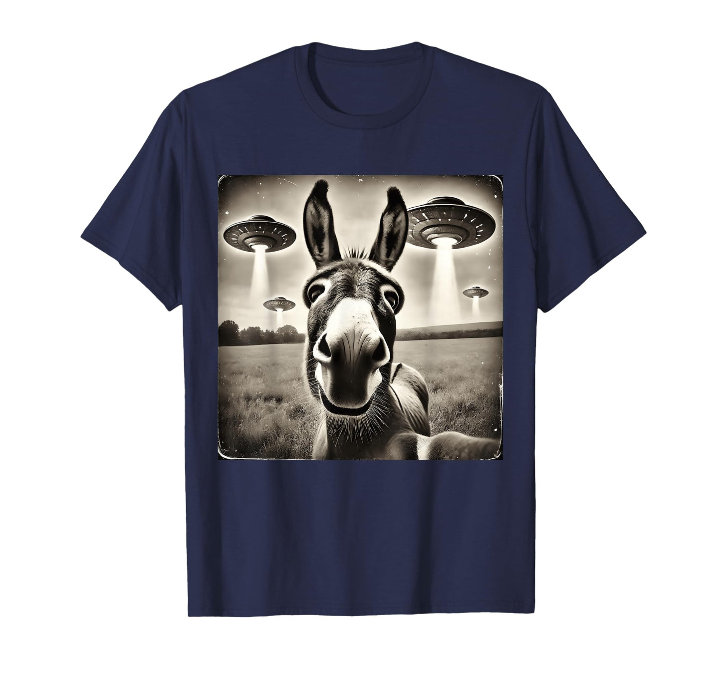 Funny Donkey Selfie UFOs T-Shirt