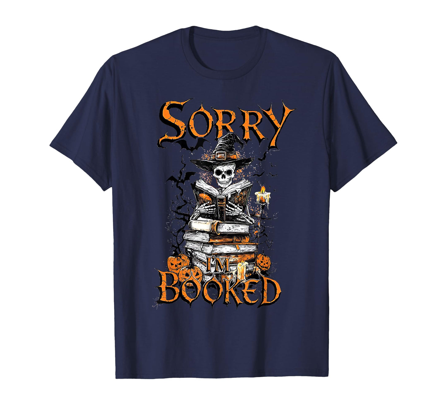 Sorry I'm Booked Funny Bookworm Book Lover Ghost Halloween T-Shirt