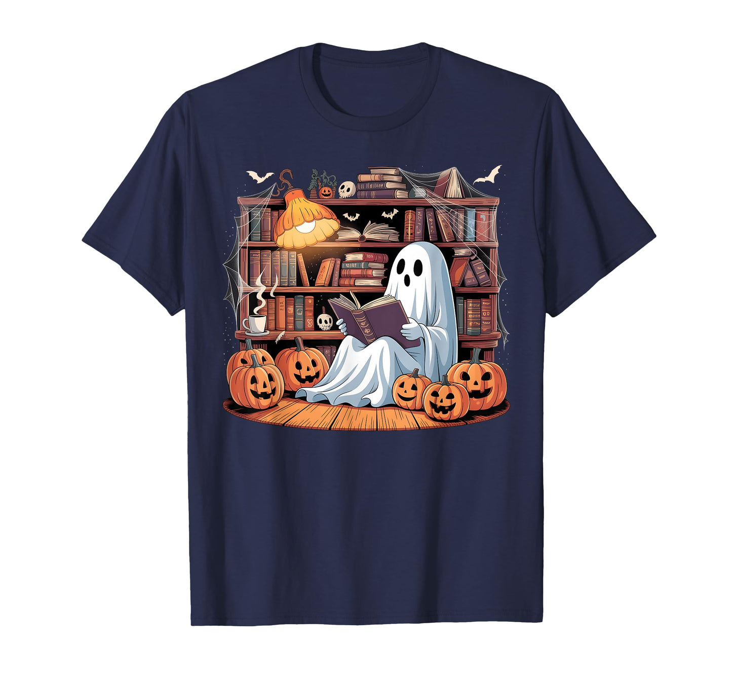 Funny Ghost Book Reading Halloween Books Lover Teacher T-Shirt