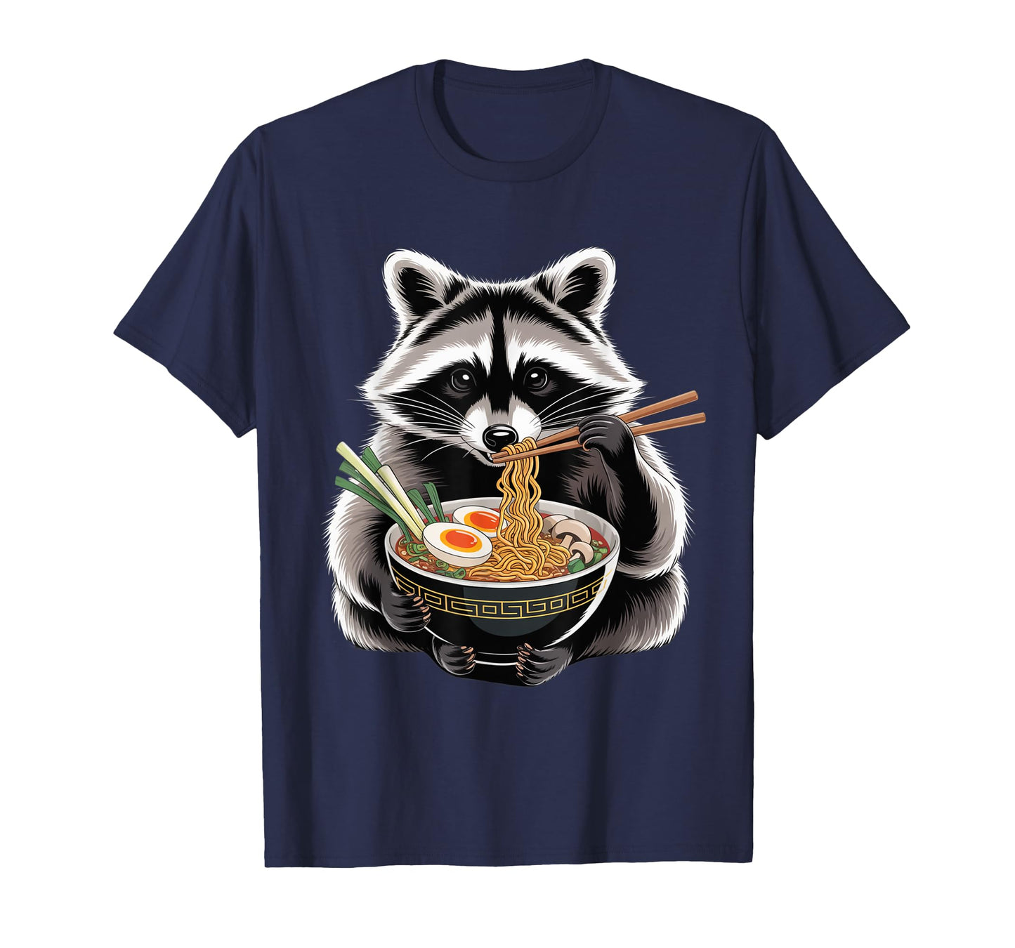Kawaii Raccoon Eating Japanese Noodles Ramen Bowl Raccoon T-Shirt