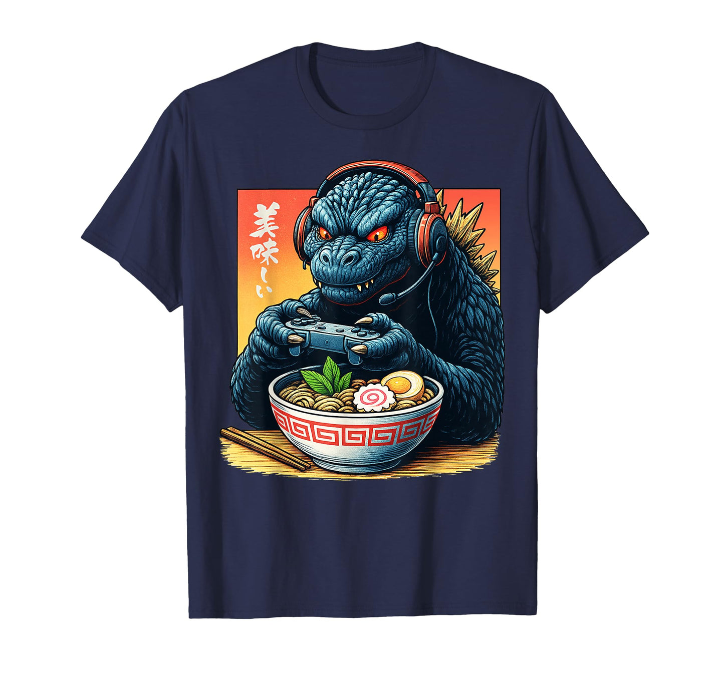 Funny Eating Ramen Japanese Monster Game Lover Birthday T-Shirt