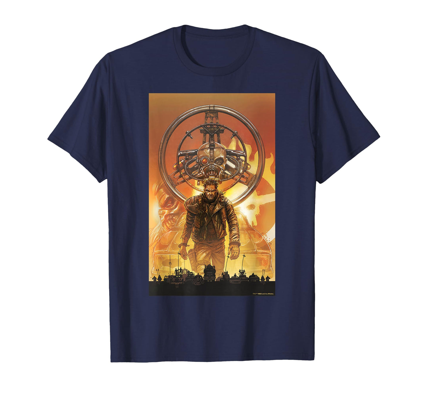 WB100 Mad Max Fury Road Dystopian Skull Warrior Comic T-Shirt