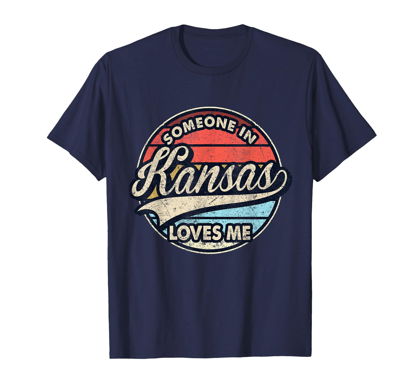 Someone In Kansas Loves Me US State Cool Retro T-Shirt