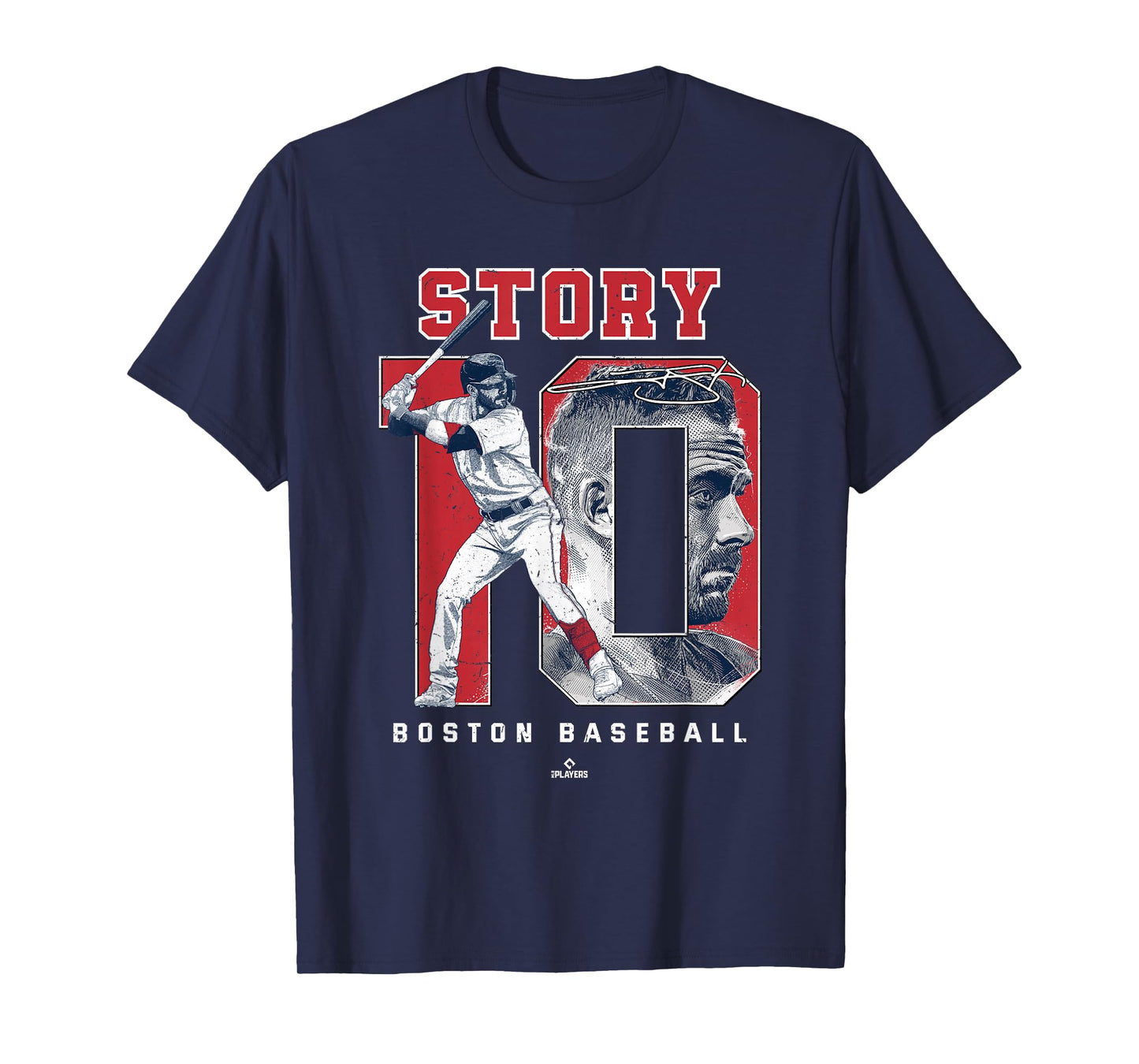 Number and Portrait Trevor Story Boston MLBPA T-Shirt