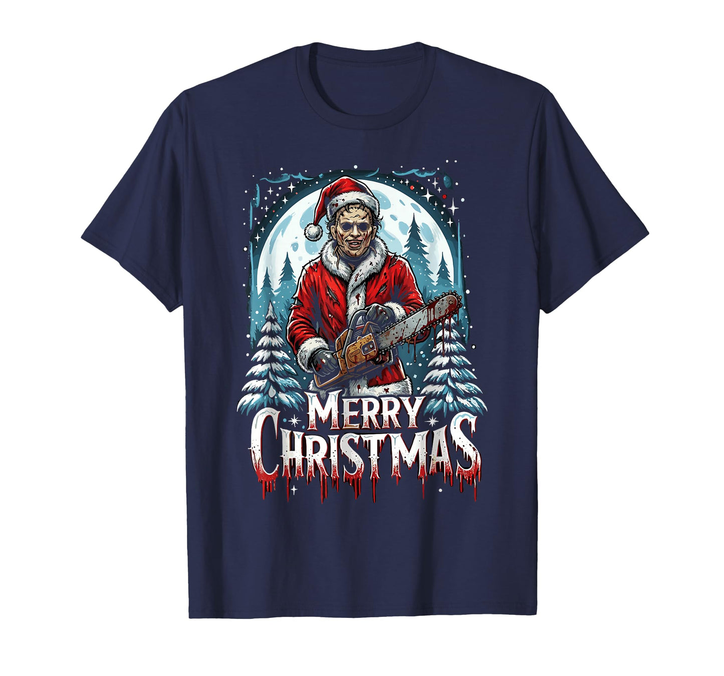 Merry Christmas Festive Slasher Candy Cane Menace T-Shirt