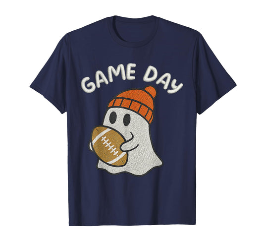 Football Game Day Ghost Halloween Outfit Gifts Family Party T-Shirt