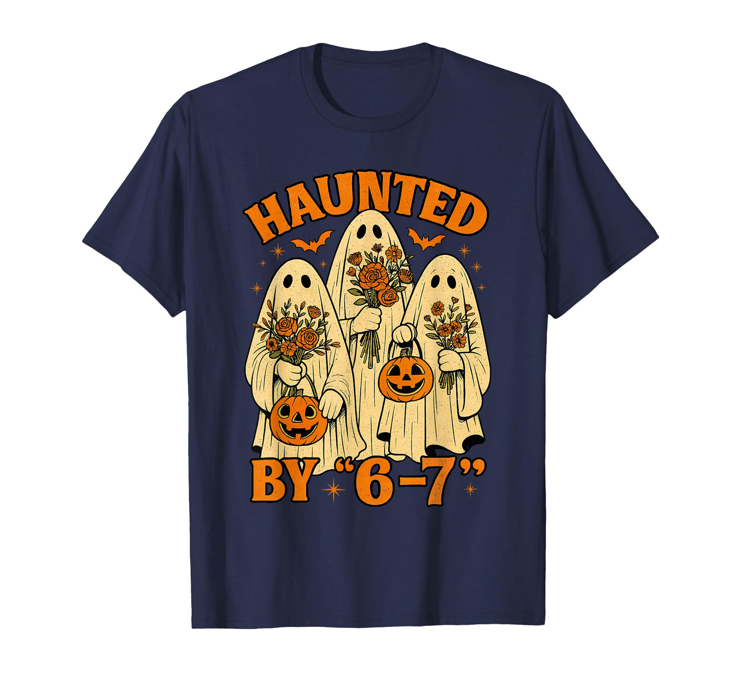 67 Meme Trendy Ghost Halloween Funny Six Seven Gen Alpha Z T-Shirt