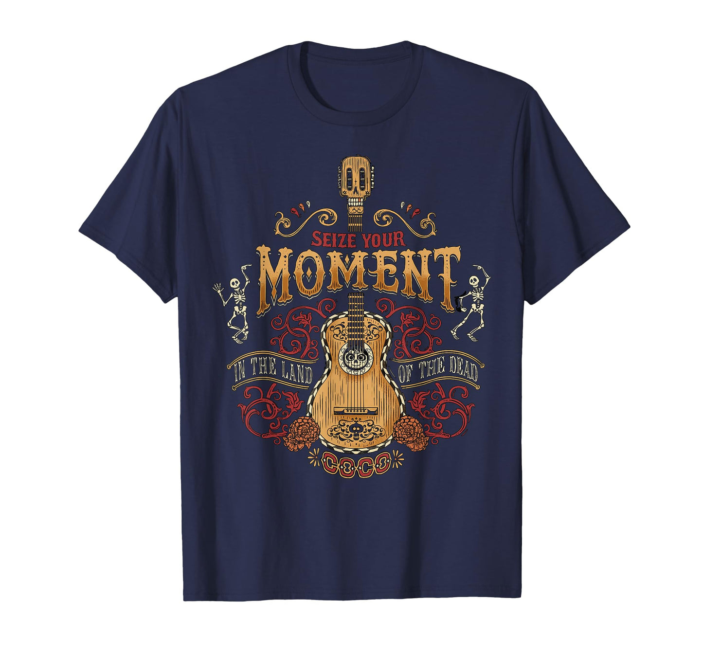 Disney Pixar Coco Seize Your Moment Distressed Guitar Logo T-Shirt