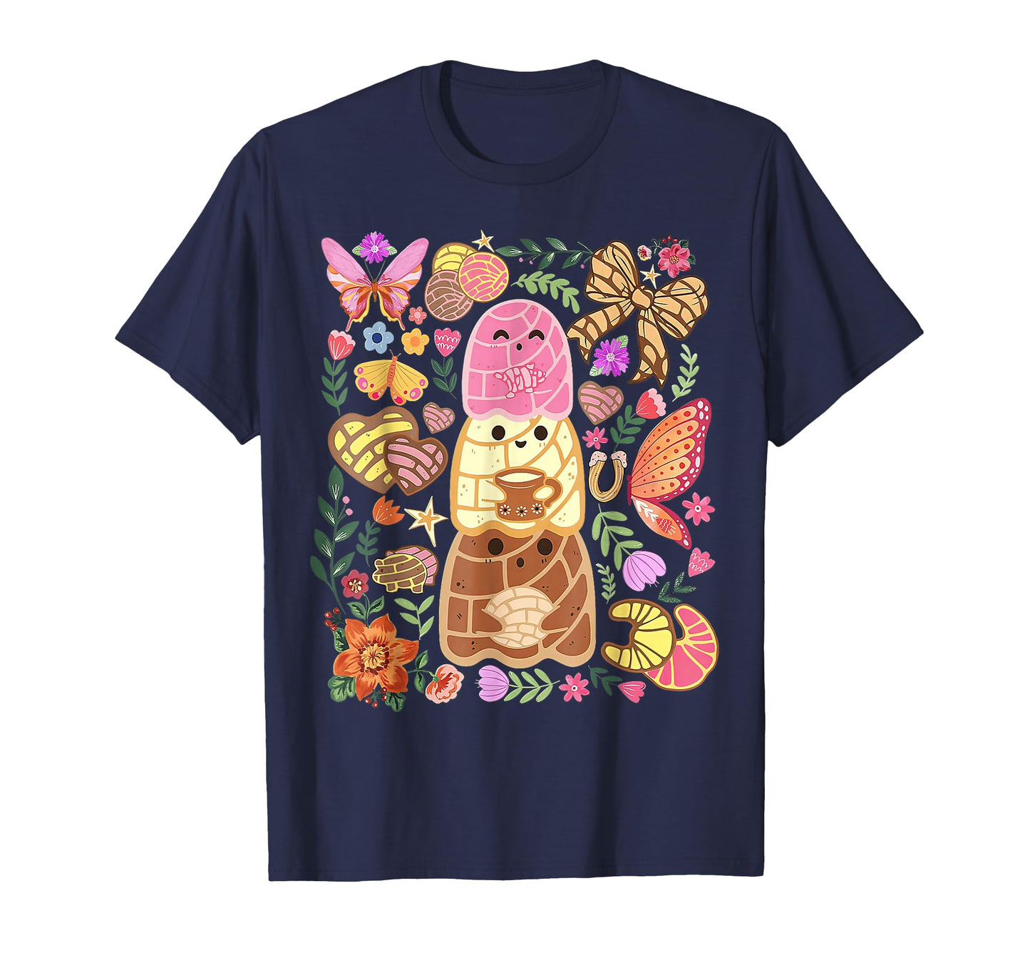 Pantasmas Ghost Pan Dulce Halloween Mexican Conchas Ghost T-Shirt