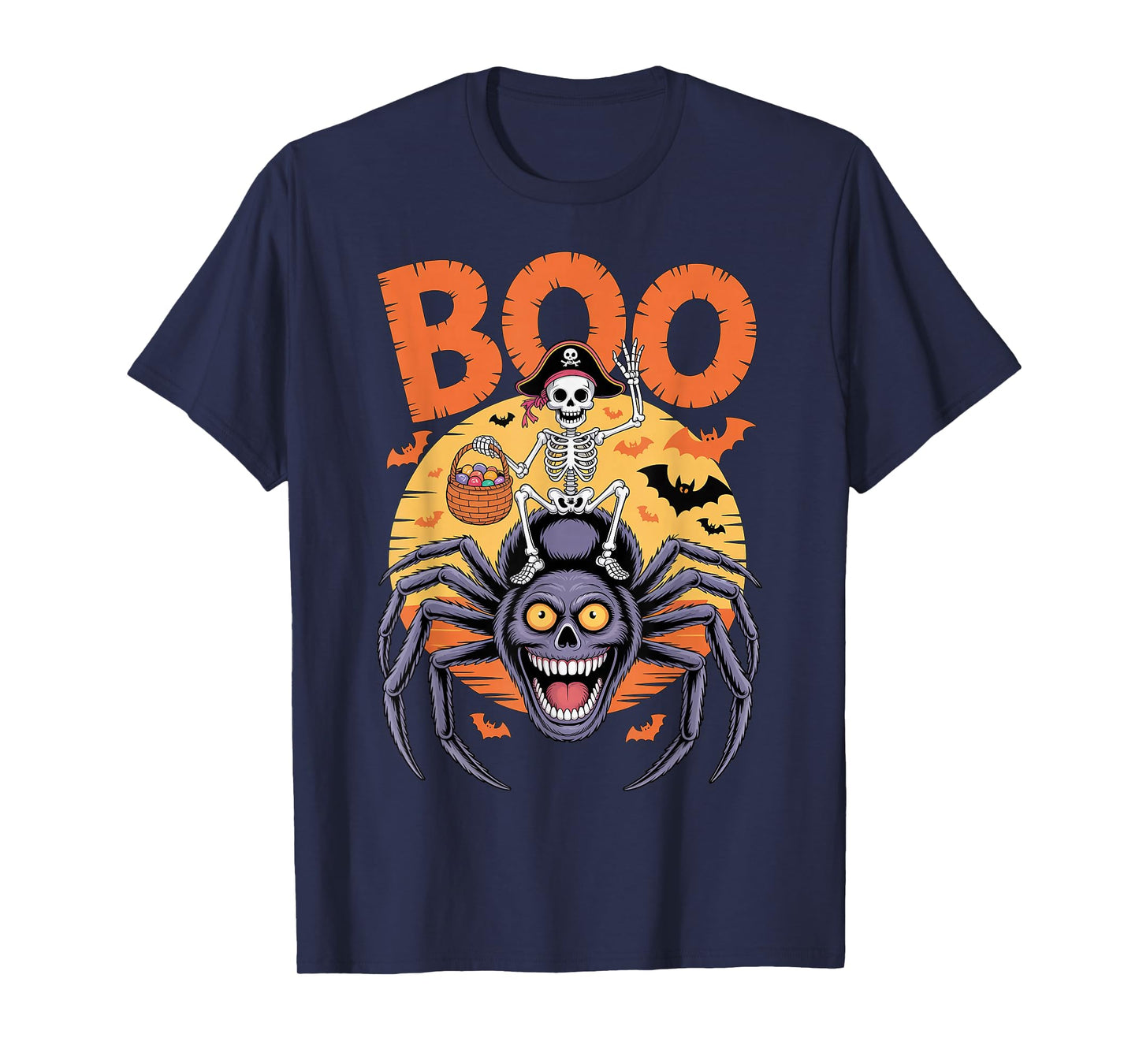 Spooky Spider Costume on Boo Spider Halloween T-Shirt