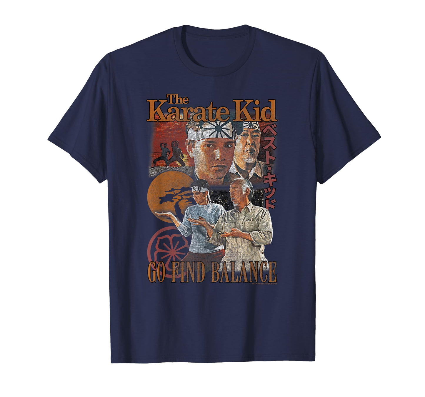 The Karate Kid Go Find Balance Vintage Photo Collage Movie T-Shirt