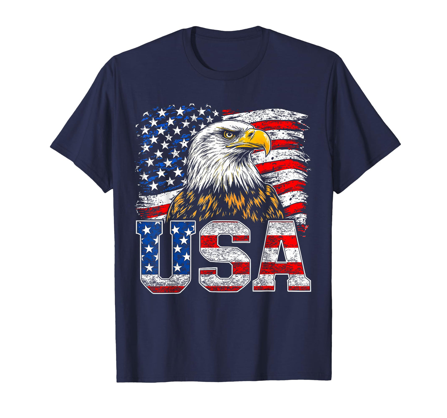 USA American Flag Bald Eagle 4th of July Patriotic Men Women T-Shirt