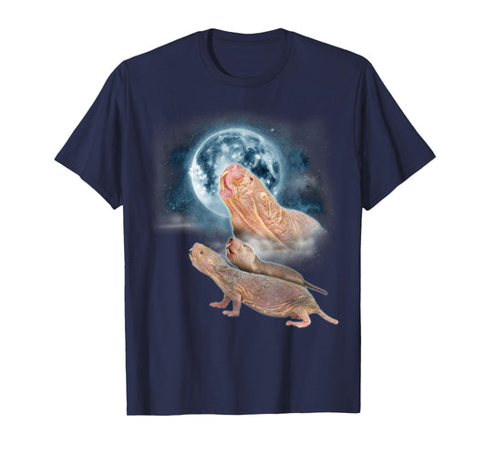 Mole Rat Shirt Howling at the Moon - Funny Naked Mole Rat T-Shirt
