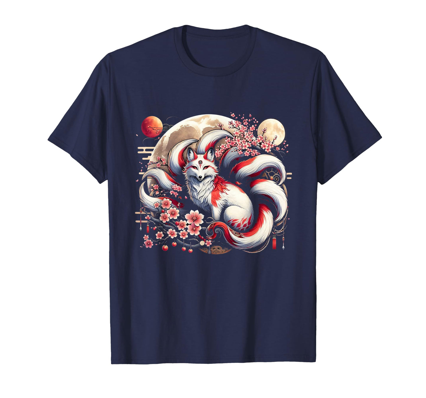 Kitsune Japanese Nine-tailed Fox With T-Shirt