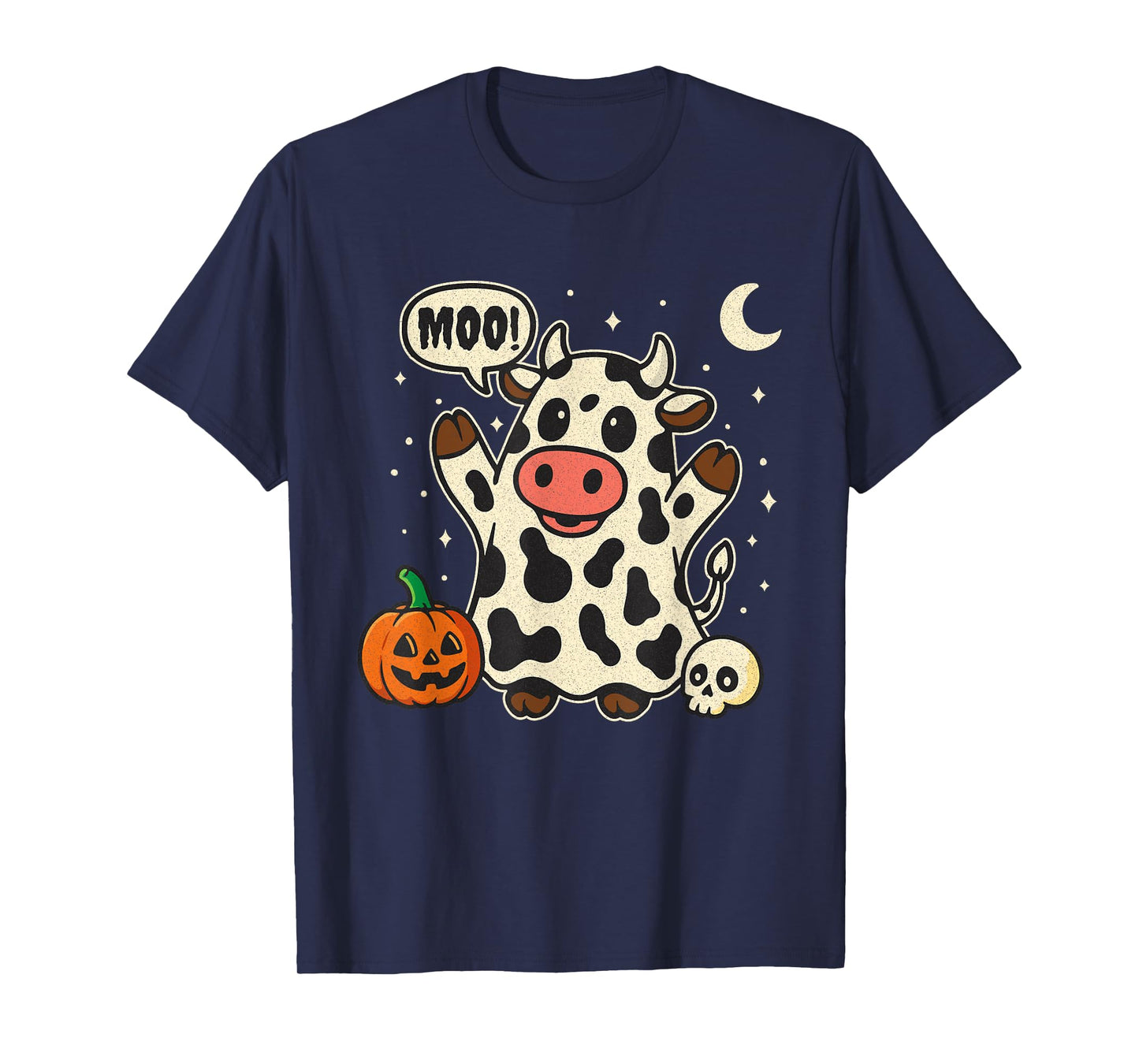 Funny Cute Halloween Costume - Moo Ghost Cow Halloween T-Shirt