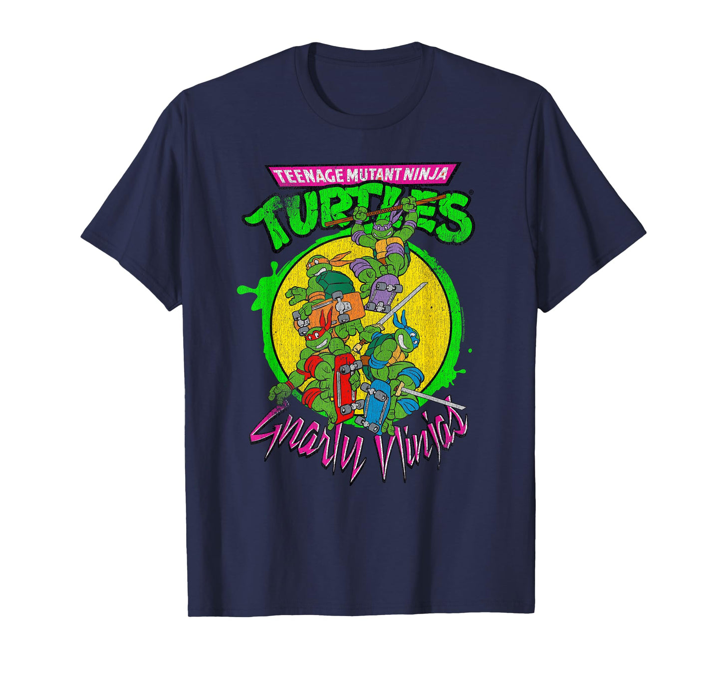 Teenage Mutant Ninja Turtles Gnarly Ninjas Group Retro T-Shirt