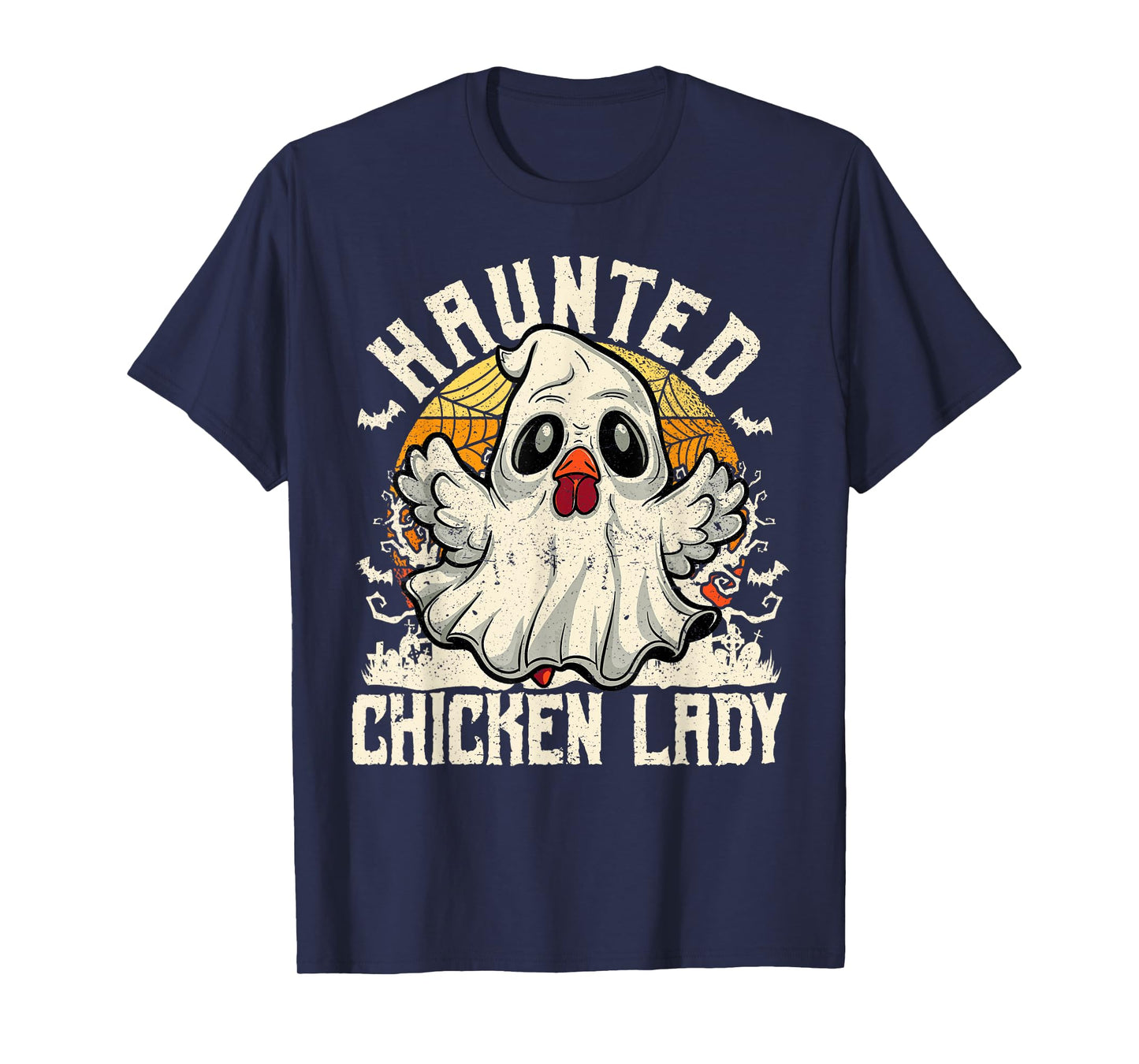 Haunted Chicken Lady Halloween Chicken Women T-Shirt