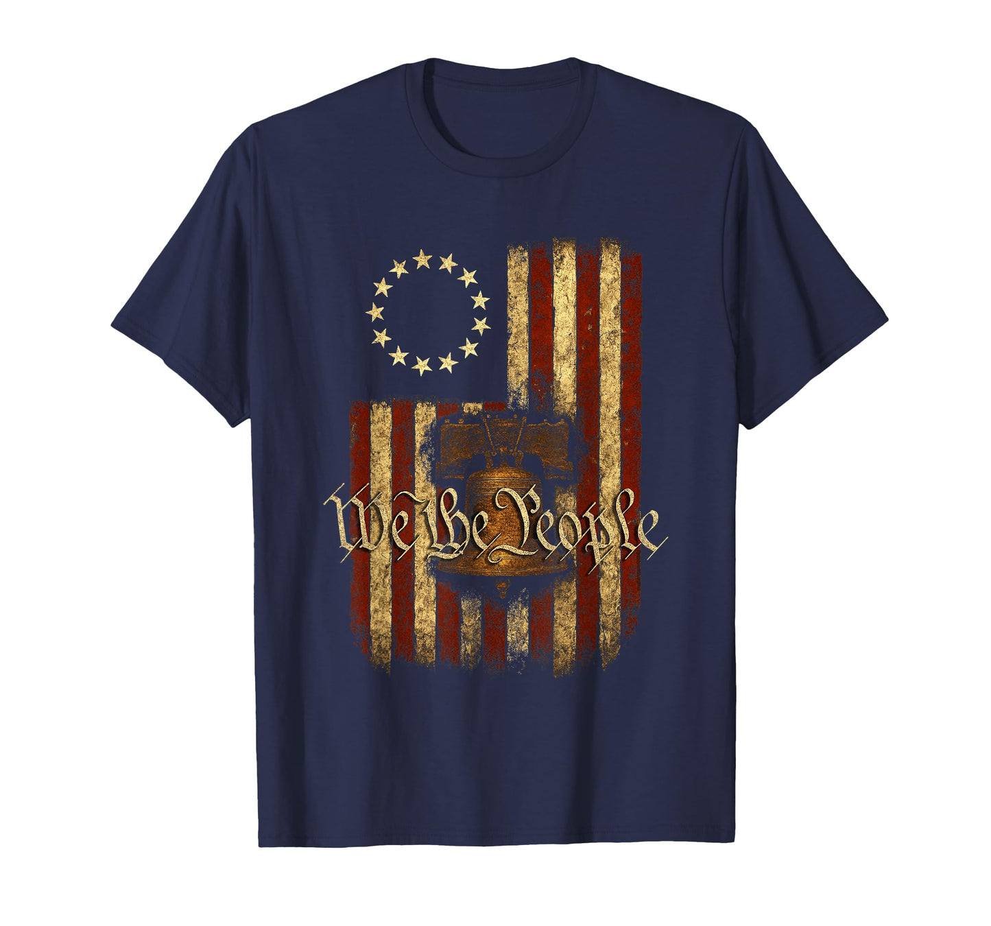 Patriotic USA Betsy Ross Flag Liberty Bell We the People T-Shirt