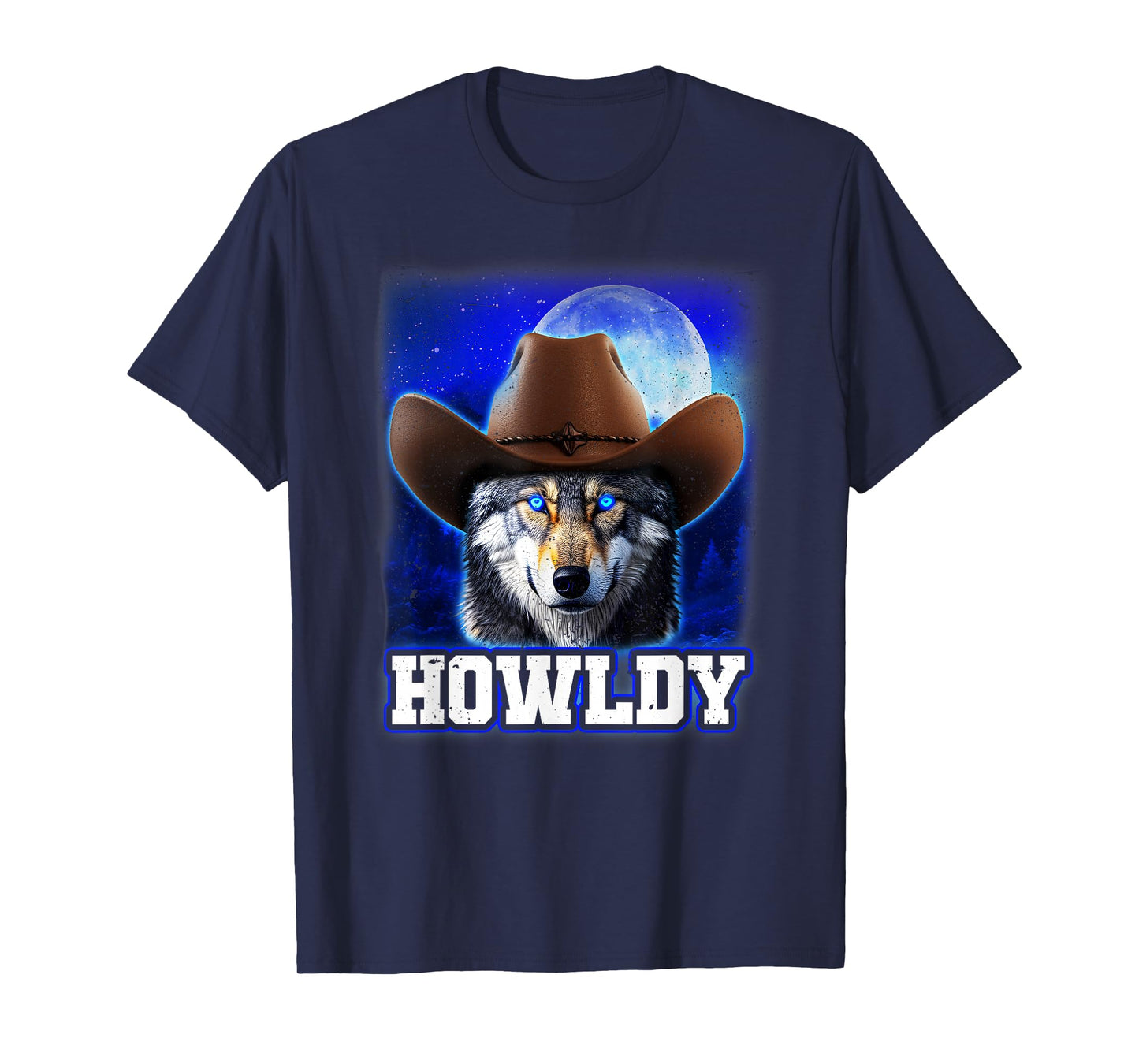 Cowboy Wolf Howldy Funny Mashup Howl Howdy T-Shirt