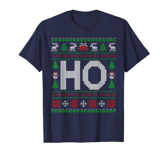 HO Where My Ho's at Matching Couples Ugly Christmas Sweater T-Shirt