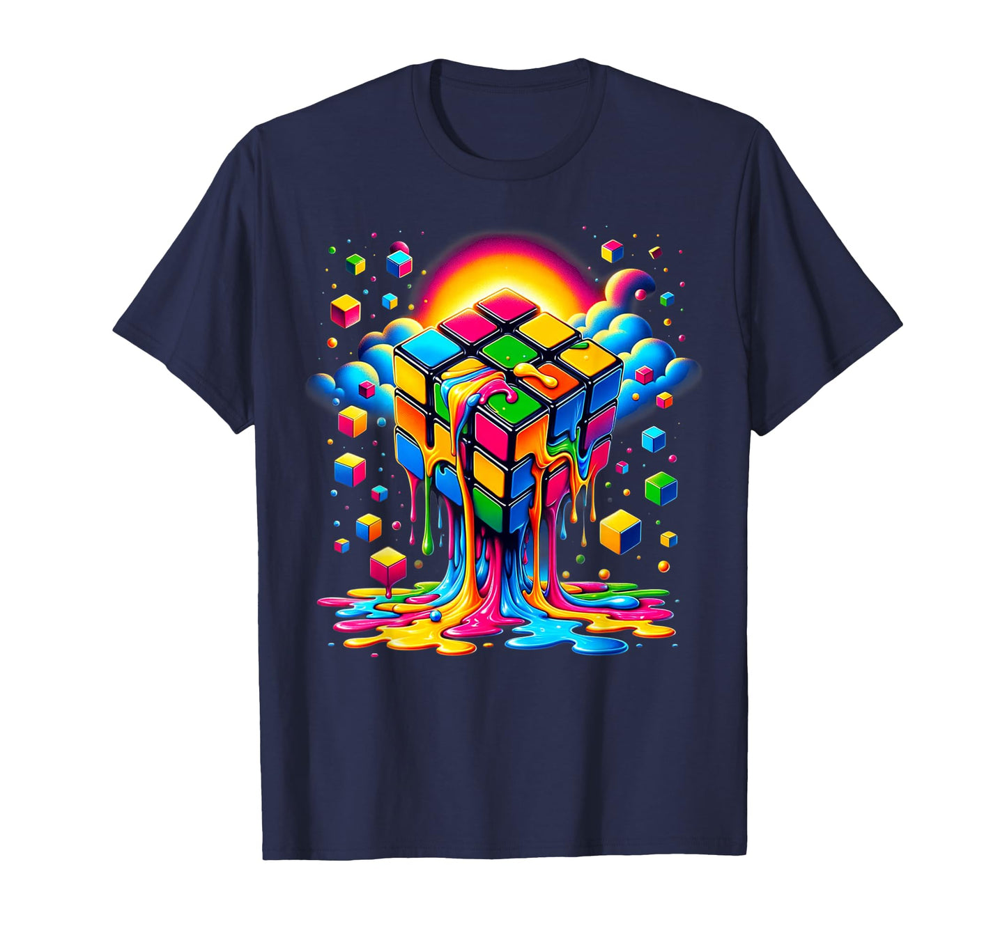Melting Cube Speed Cubing Vintage Puzzle Youth & Math Lovers T-Shirt