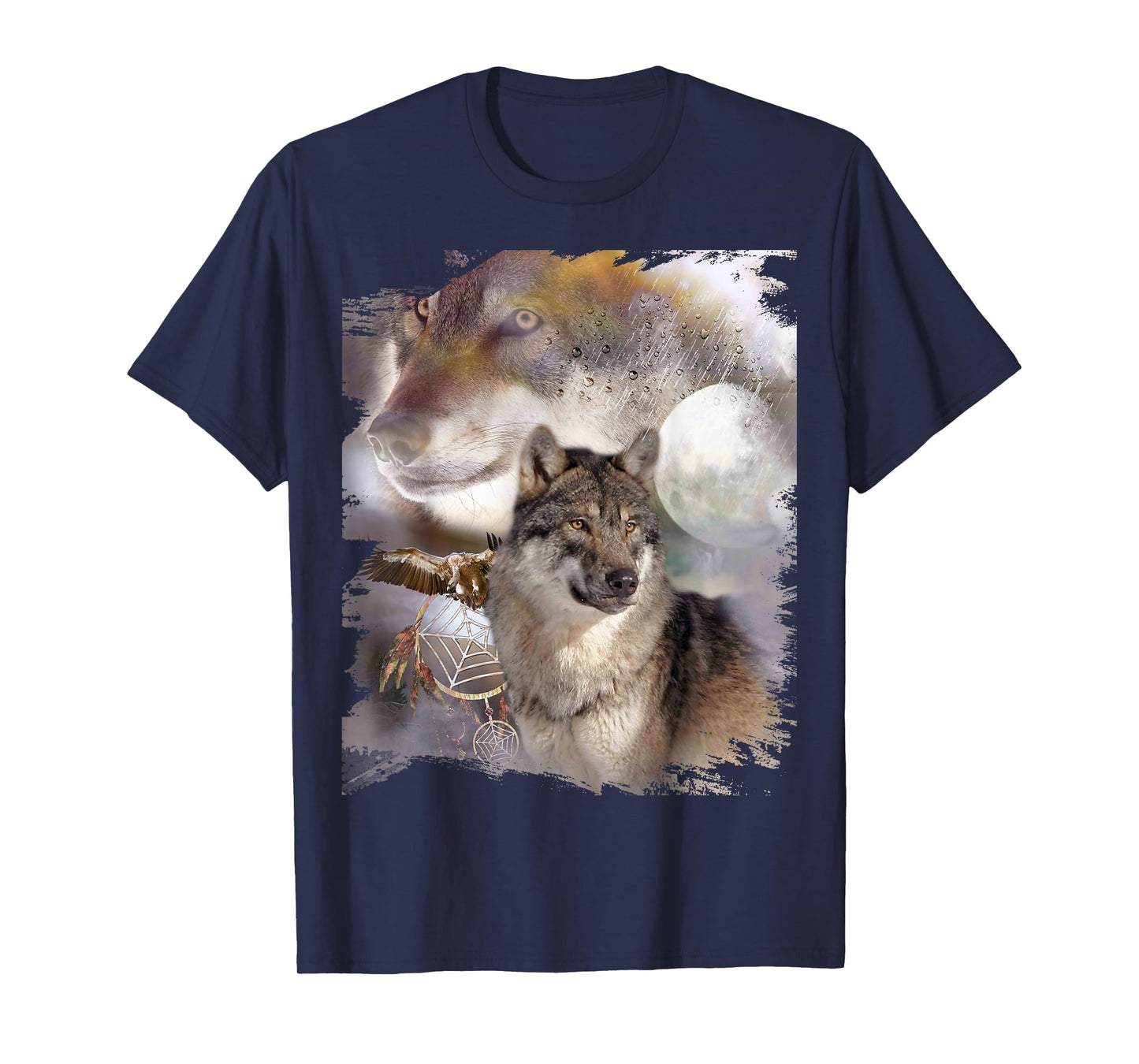 Wolf Dreamcatcher & Eagle, Moon Wolves T-Shirt
