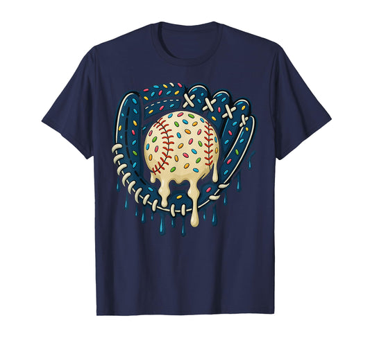 Baseball Drip Team for Boys Ice Cream Cool T-Shirt