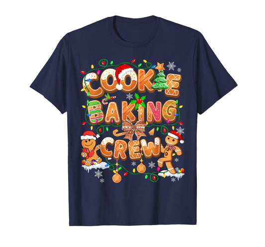 Cookie Baking Crew Gingerbread Cooking Lover Xmas Lights T-Shirt