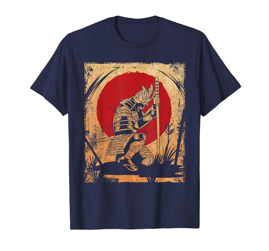Samurai Japanese Art Vintage Fighter Retro T-Shirt