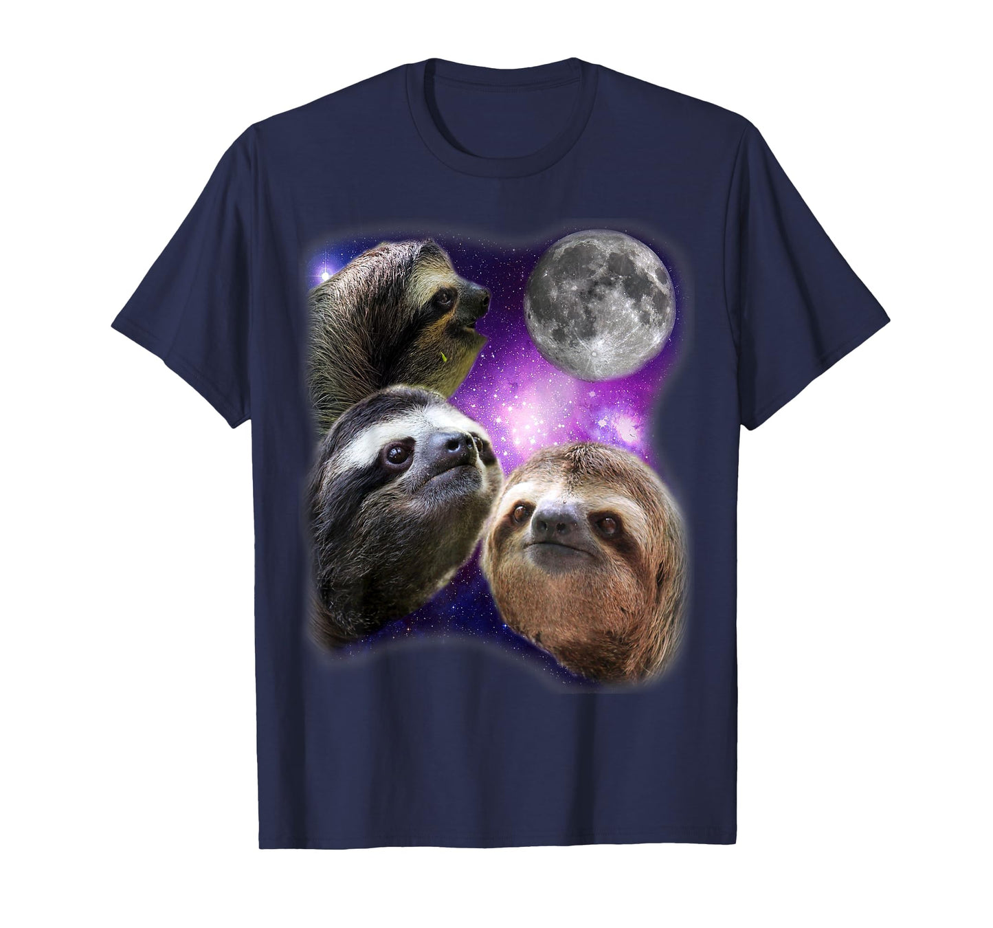 Sloth Shirt - Three Sloths Moon Parody Wolf Meme Shirt T-Shirt