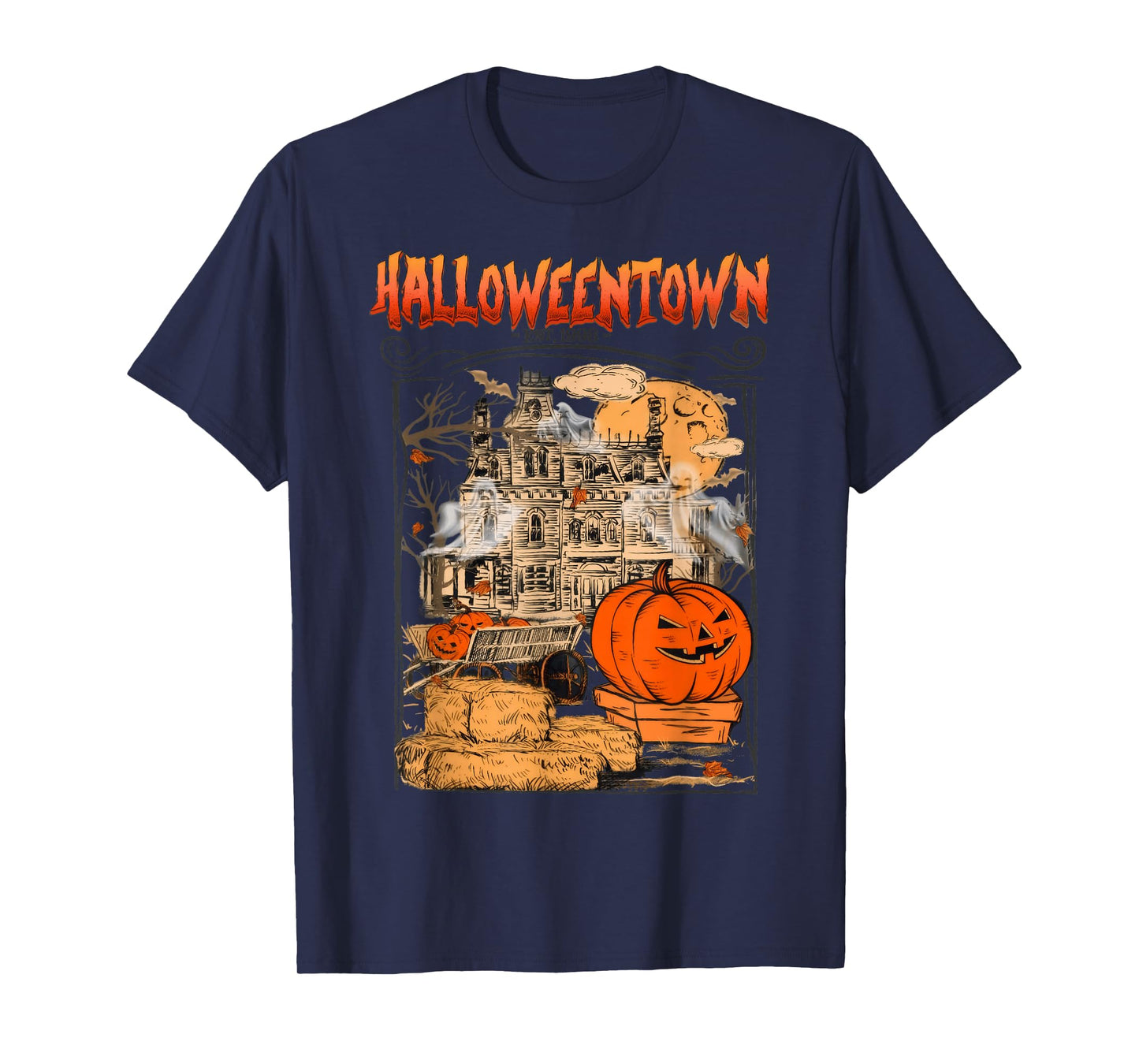 Funny Halloween Pumpkin Town Ghost Friends Family Series T-Shirt