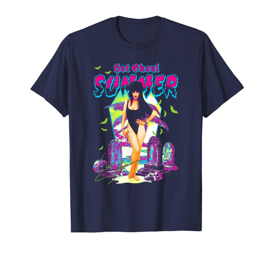 Elvira Hot Ghoul Summer Retro Neon Colors Goth Summerween T-Shirt