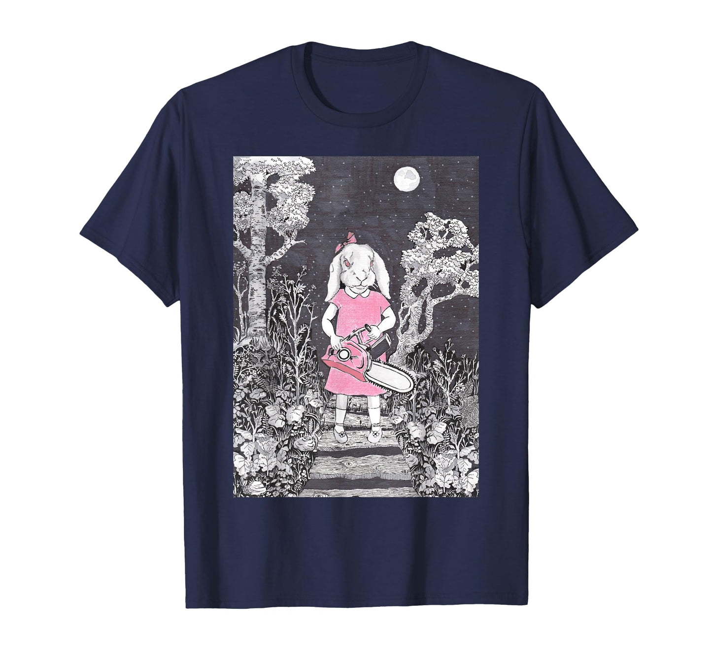 Creepy Chainsaw Bunny Goth Gothic Halloween Horror Darkness T-Shirt Small