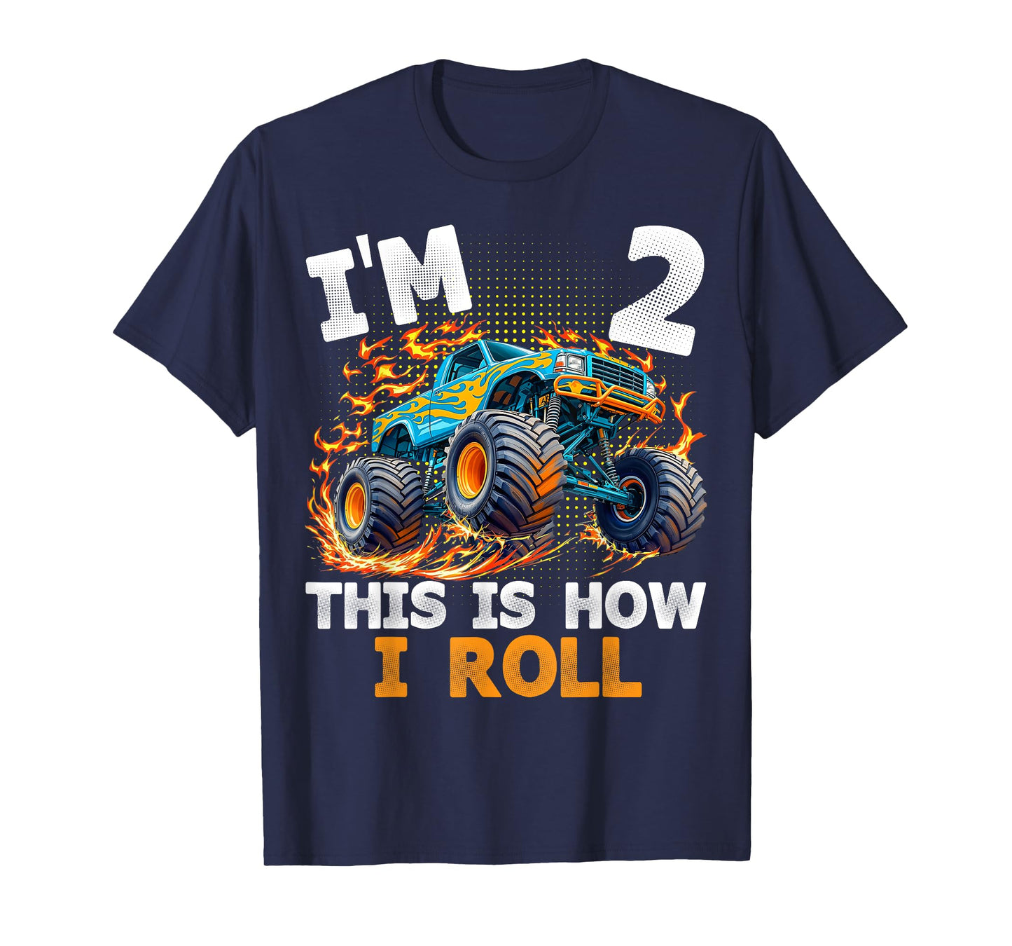 I'm 2 This is How I Roll Monster Truck 2nd Birthday Boys T-Shirt