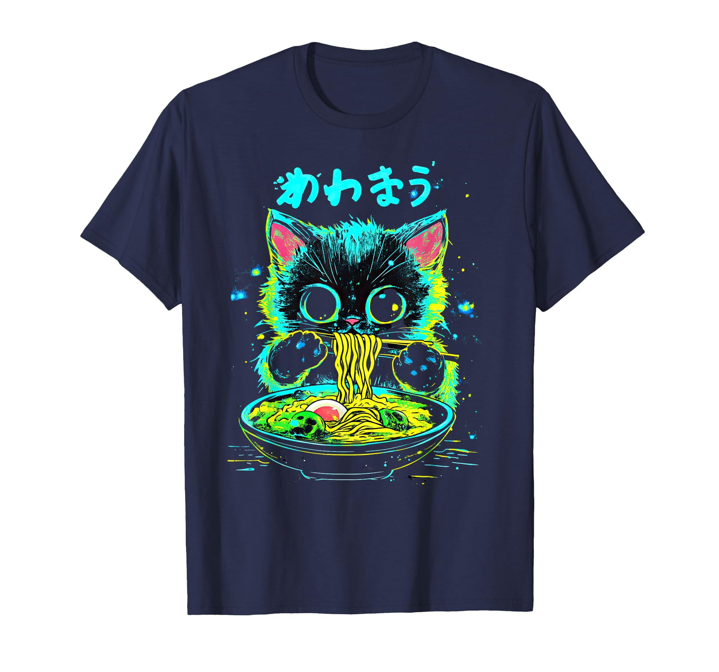 Anime Ramen Cat Japanese Retro Noodles Aesthetic Kawaii Cat T-Shirt