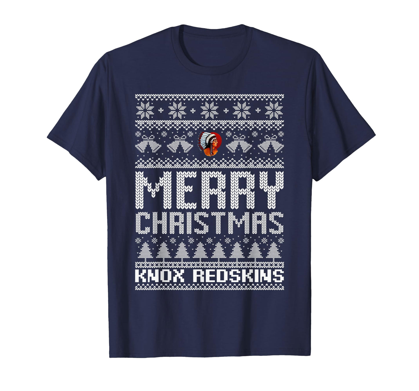 Knox Redskins Logo Merry Christmas Ugly Sweater HS T-Shirt