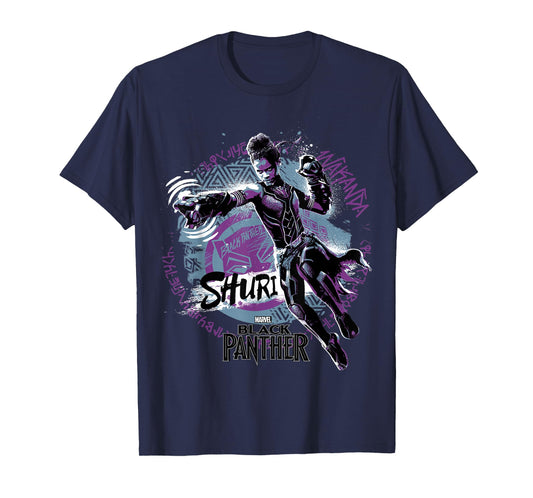 Marvel Black Panther Movie Shuri Graffiti Graphic T-Shirt T-Shirt