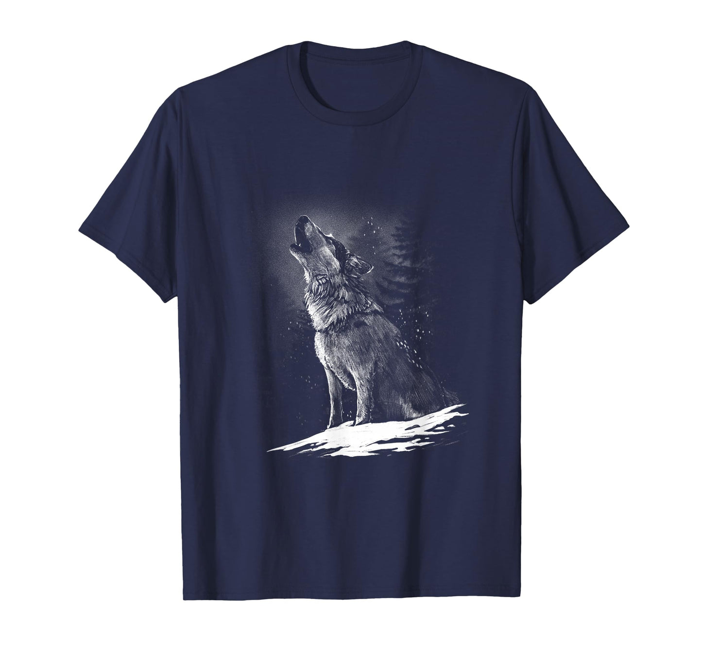 Wolf Howling at Moon Beautiful Realistic Animal Graphic T-Shirt