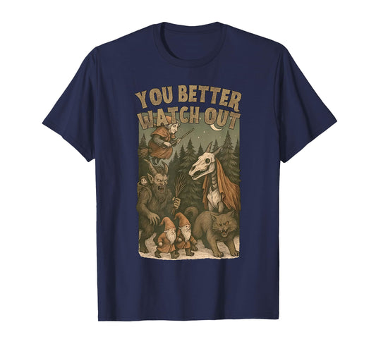 Krampus Dark Christmas Horror Vintage You Better Watch Out T-Shirt
