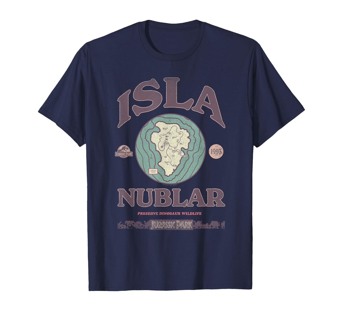 Jurassic Park Isla Nublar Tour 1993 T-Shirt, Small, Black