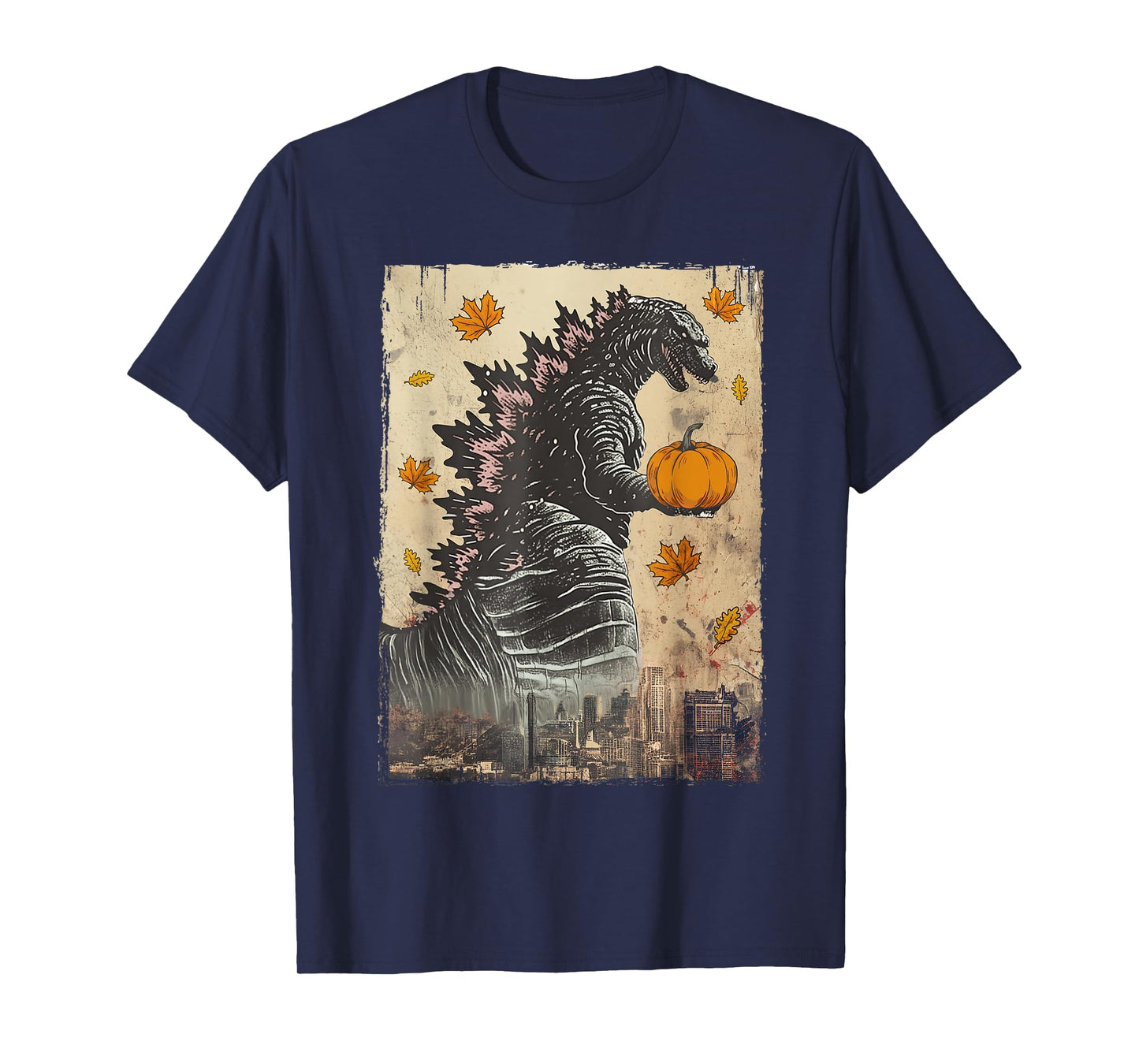 Kaiju Thanksgiving Shirt Pumpkin Fall Monster Japanese Art T-Shirt