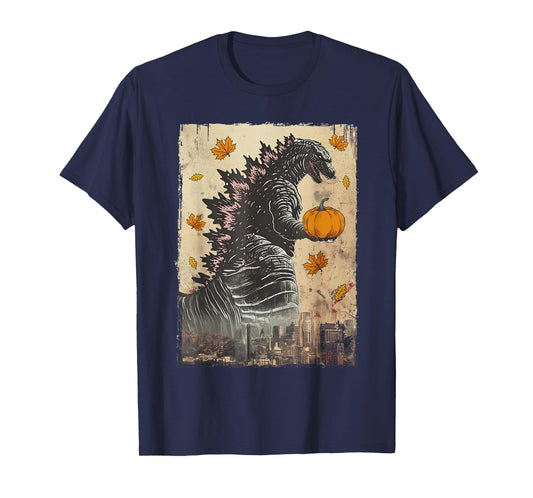 Kaiju Thanksgiving Shirt Pumpkin Fall Monster Japanese Art T-Shirt
