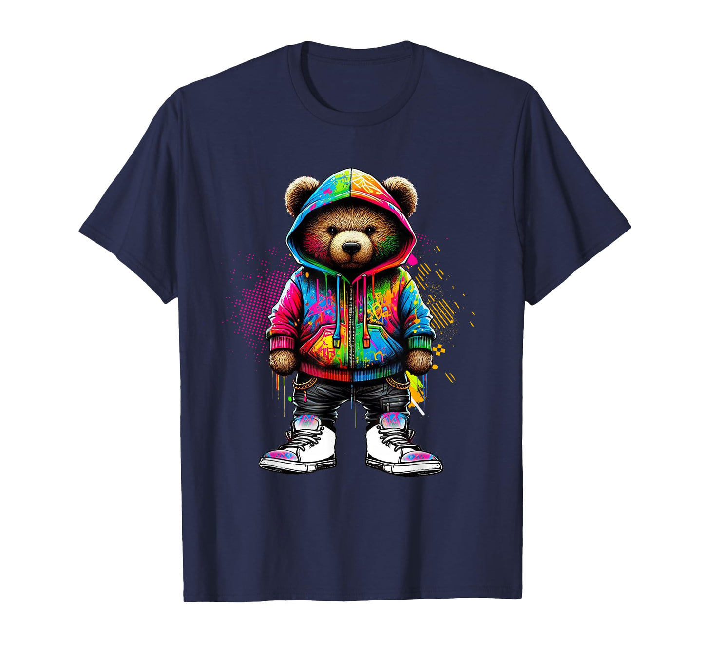 Hip Hop Teddy Bear Colorful Urban Rap Music Breakdancing T-Shirt