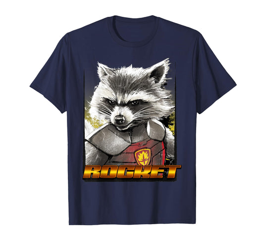Marvel Guardians of The Galaxy Rocket Glare Wanted Poster T-Shirt Small
