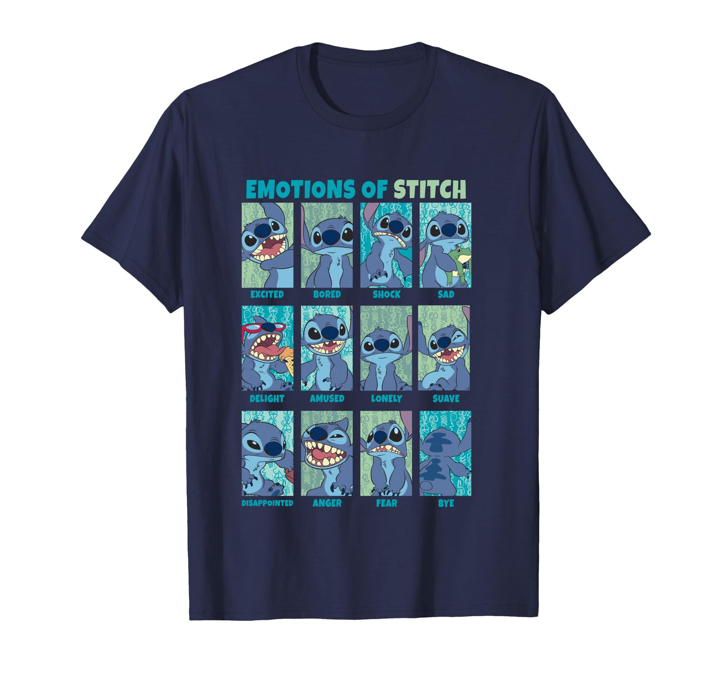 Disney Lilo & Stitch Emotions of Stitch Box Up Panels Long Sleeve T-Shirt